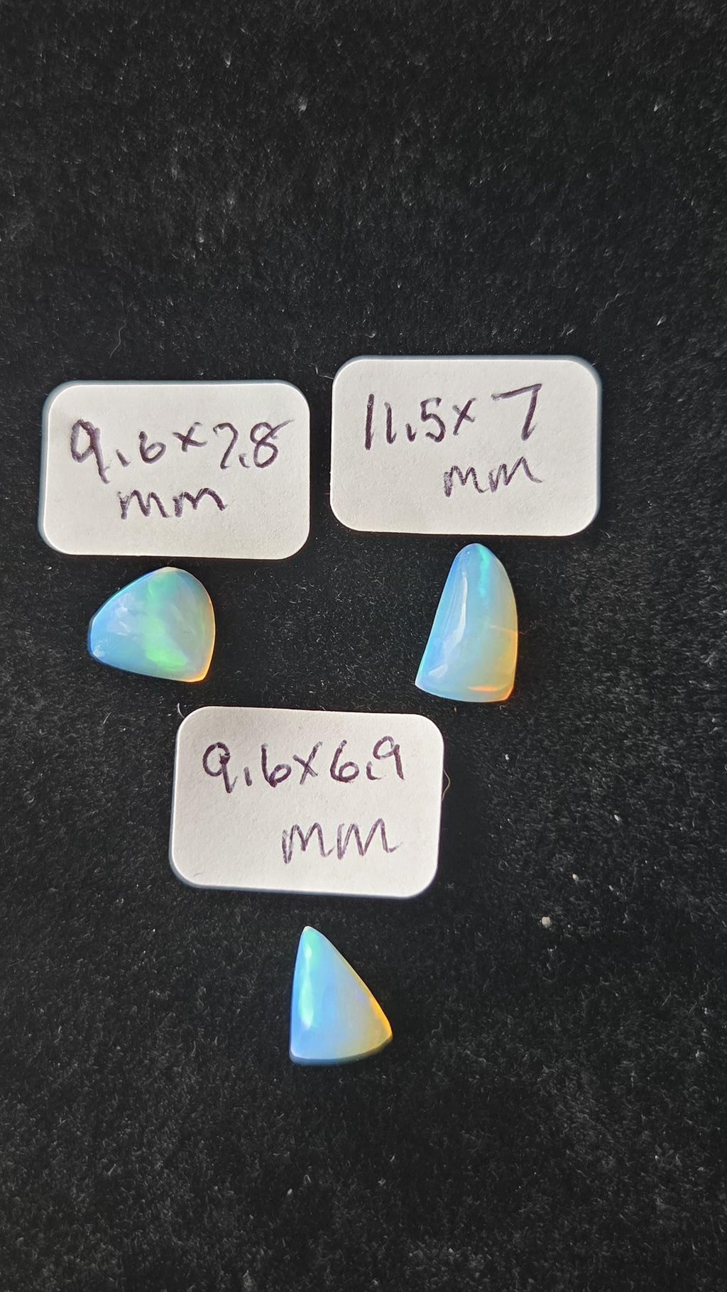 Ethiopian Welo Opal Cabochon Set – 4.30ct Total – Natural Multicolor Opals – Matching Opal Trio – Jewelry Making Stones – One of a Kind