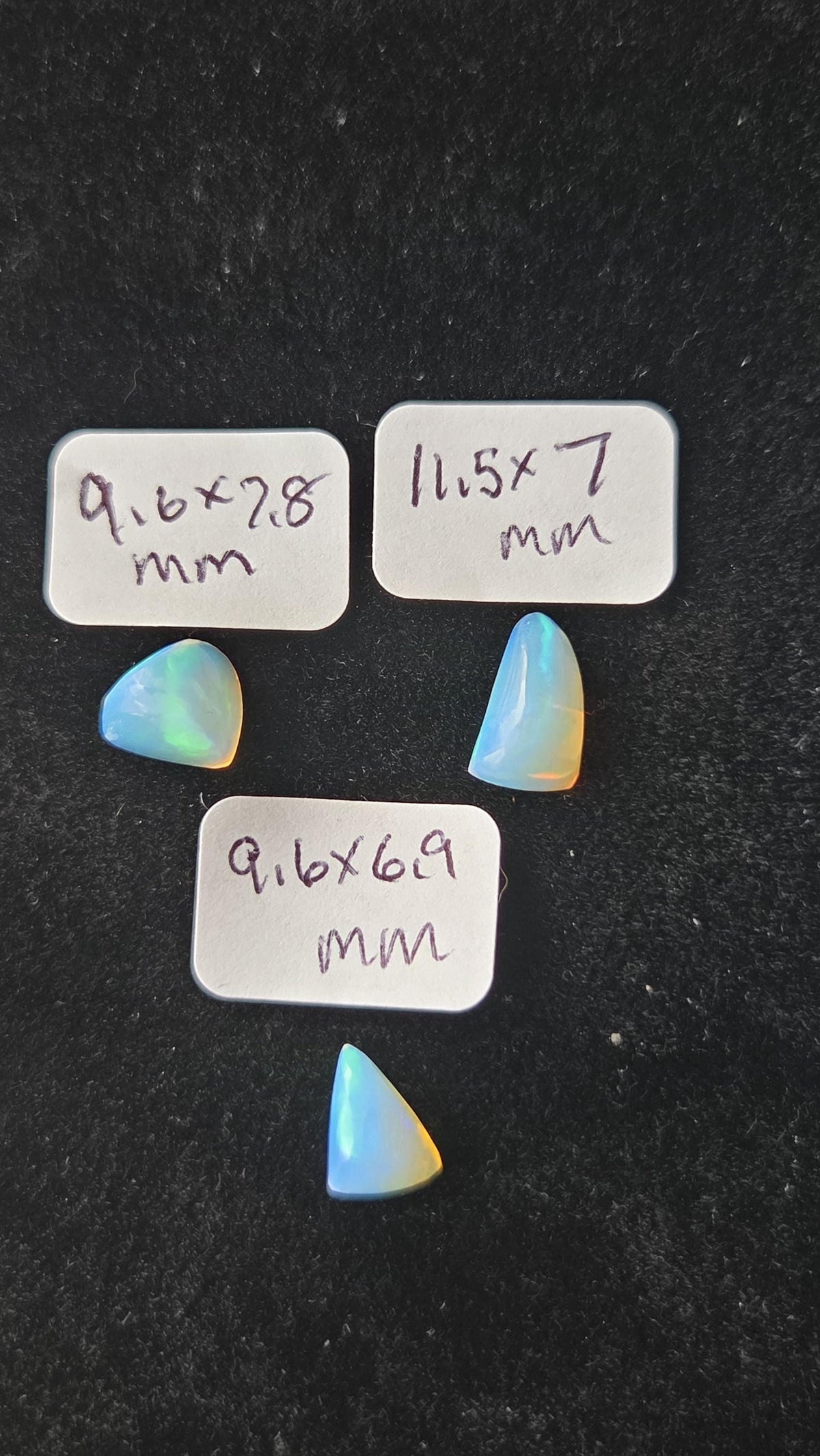Ethiopian Welo Opal Cabochon Set – 4.30ct Total – Natural Multicolor Opals – Matching Opal Trio – Jewelry Making Stones – One of a Kind