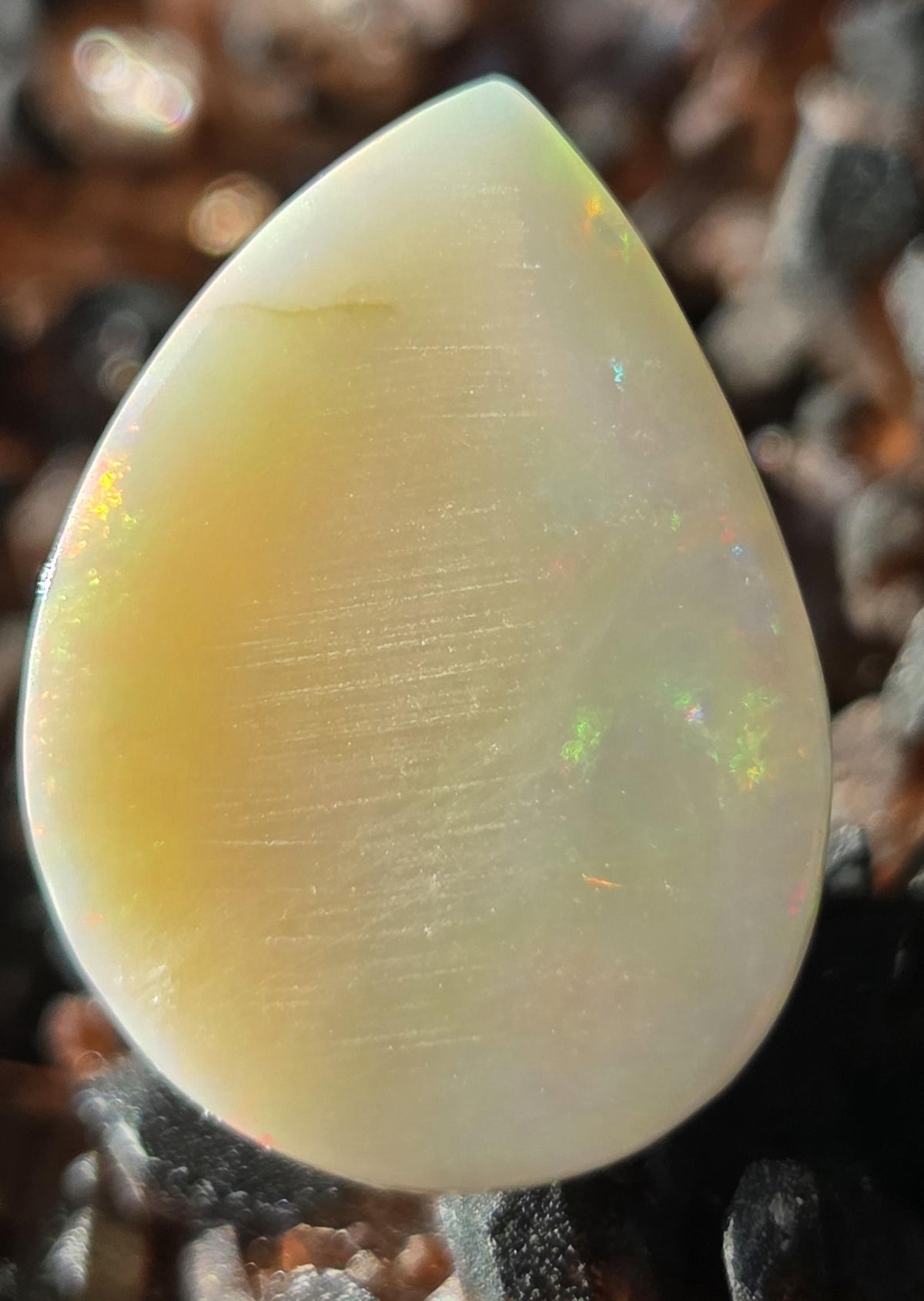 Ethiopian Welo Opal Cabochon 4.10 ct – Natural Teardrop Fire Opal – Pendant Stone – Jewelry Making Cabochon