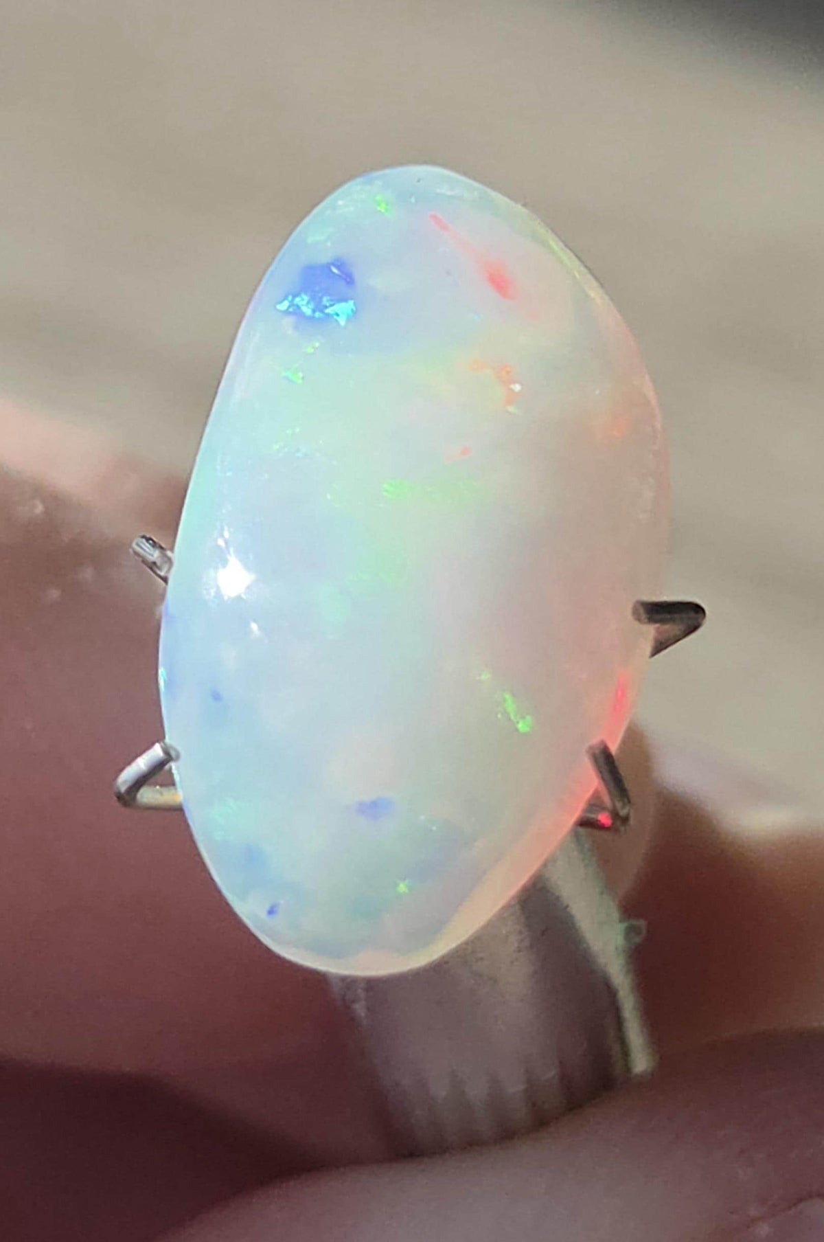 Ethiopian Welo Opal Cabochon 4.05ct – Natural Multicolor Opal – Handmade Jewelry Stone – Oval Freeform Opal Cab – One of a Kind