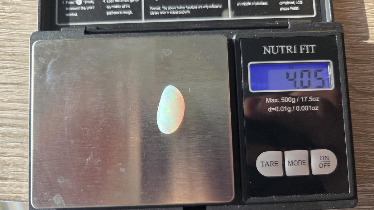 Ethiopian Welo Opal Cabochon 4.05ct – Natural Multicolor Opal – Handmade Jewelry Stone – Oval Freeform Opal Cab – One of a Kind
