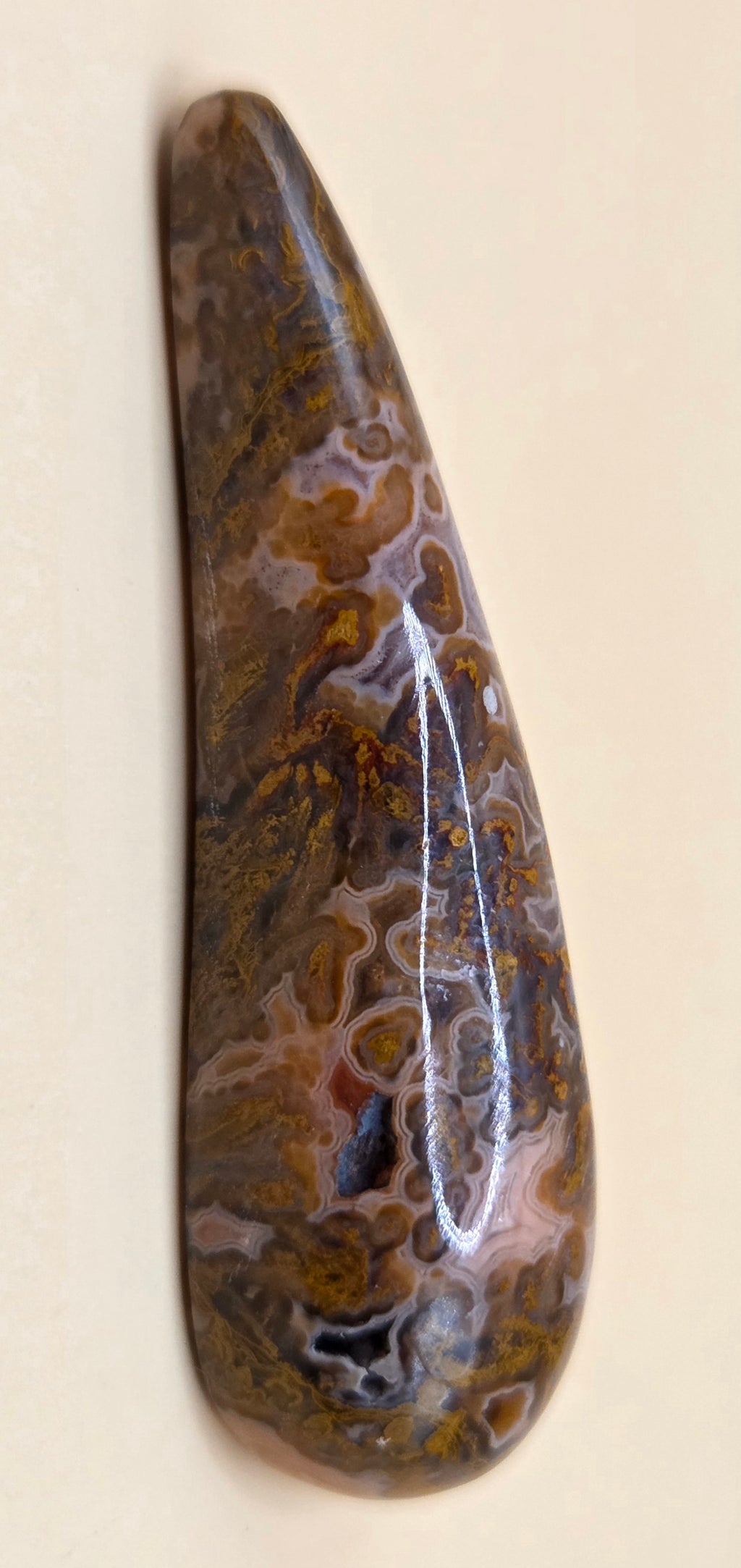 Bird of Paradise Plume Agate Cabochon - Freeform 42.7 ct