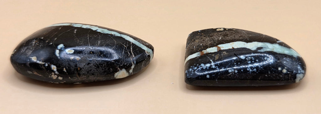 Nevada Variscite Matched Cabochon Pair – Cut From the Same Stone – 56.4 ct total