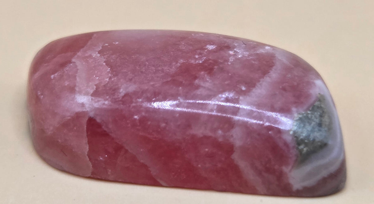 Rhodochrosite Cabochon - Ortiz Mine Argentina - Asymmetrical Freeform 20.5 ct