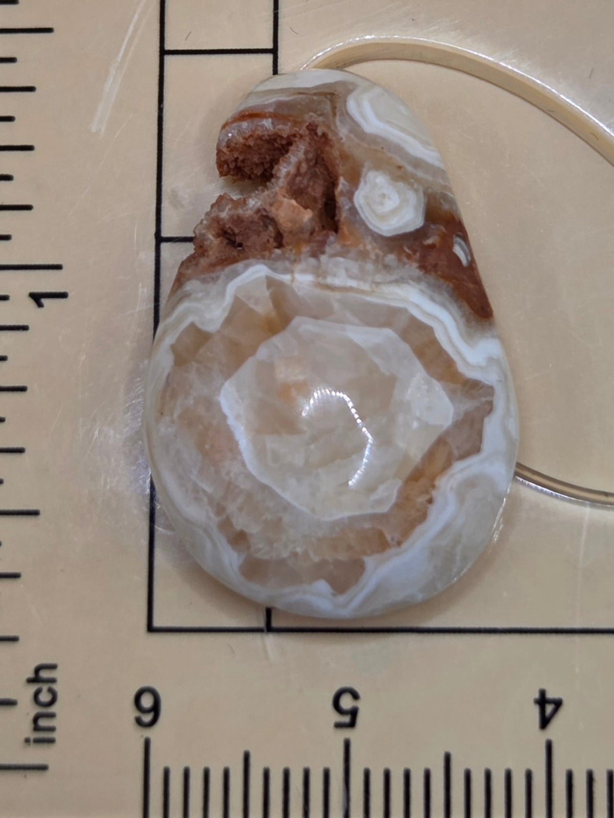 Kokoweef Calcite Cabochon – Natural Crystal Vug – 27.2 ct – Hand Cut