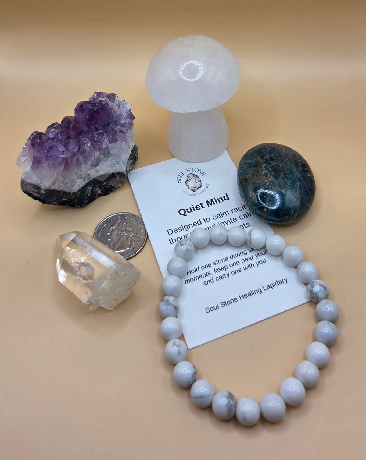 Quiet Mind Crystal Box — For Calm, Peace & Racing Thoughts