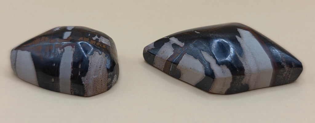 Indian Paint Picture Jasper Matched Cabochon Pair – Cut From the Same Stone – 37.8 ct Total