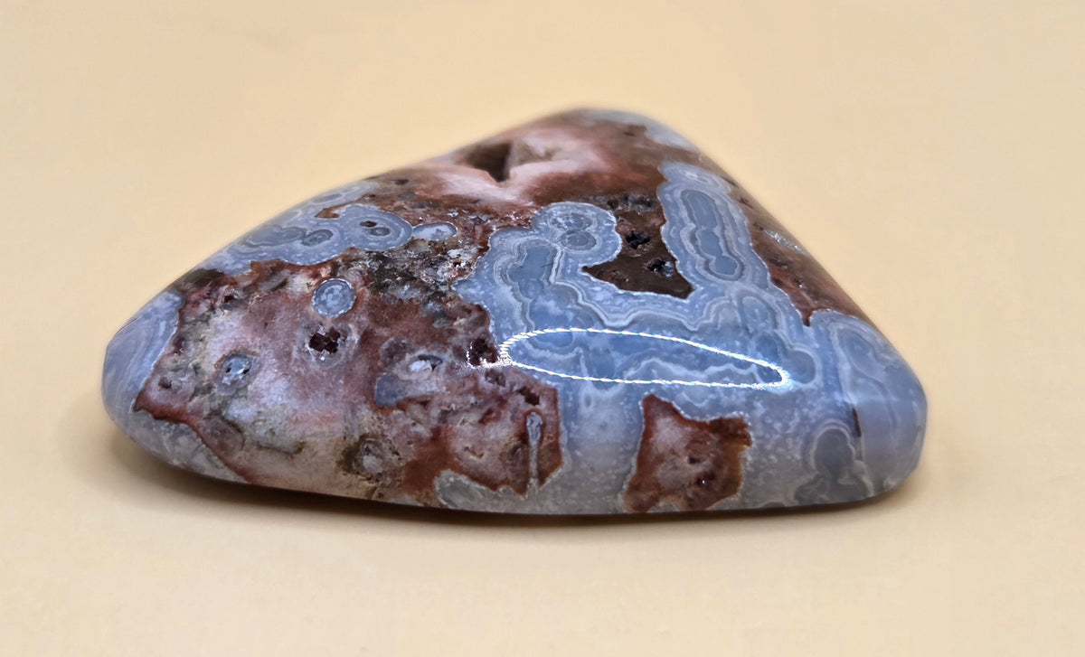 Mexican Fortification Agate with Crystal Pocket Cabochon - Laguna Type - 41 ct