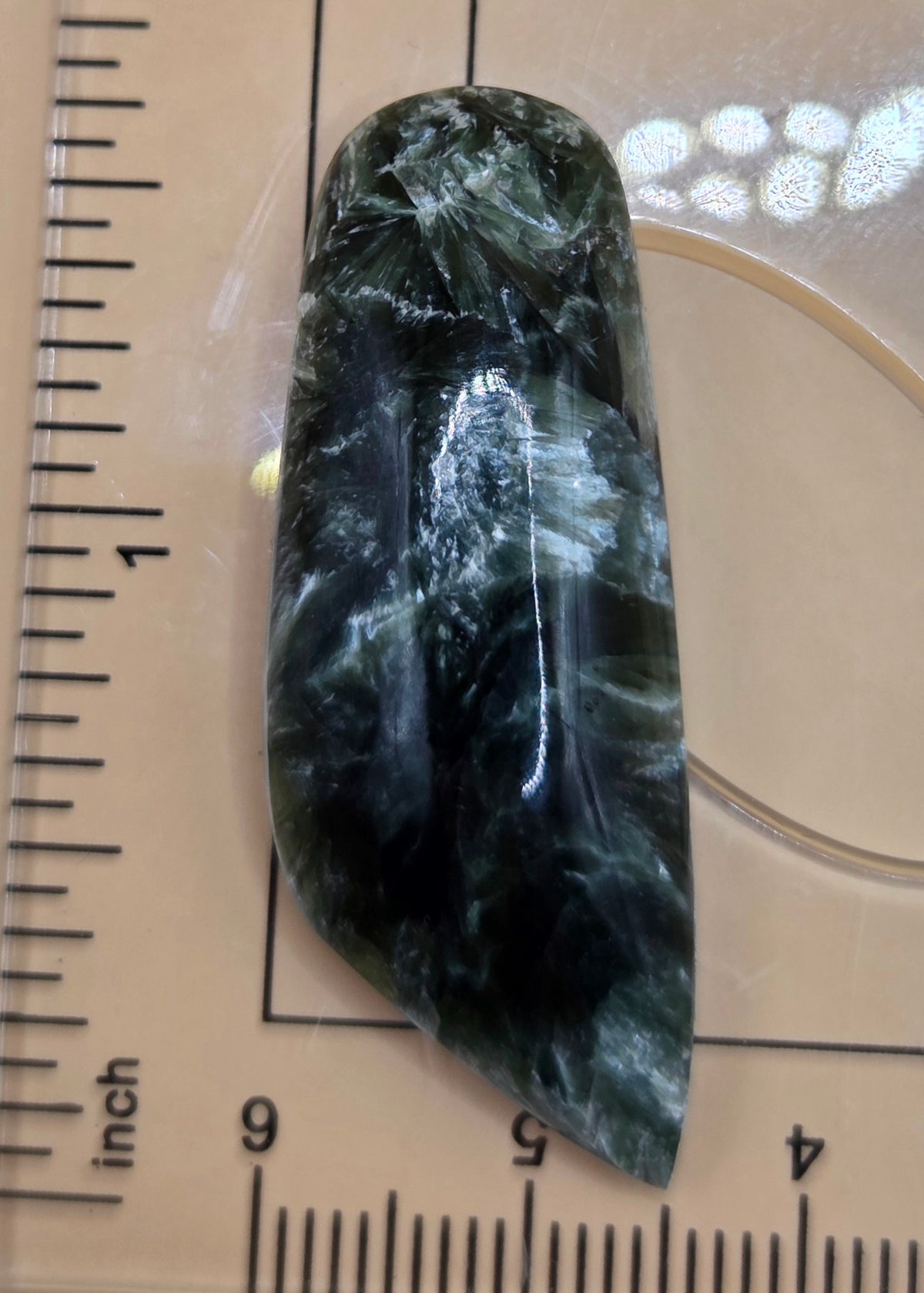 Seraphinite Freeform Cabochon - Hand Cut - 33.3 ct