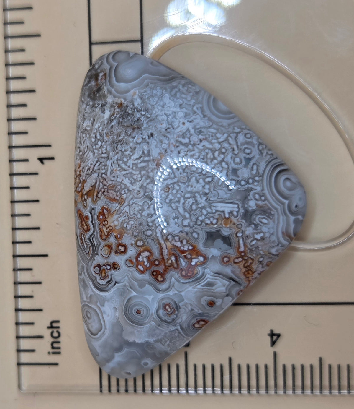 Mexican Crazy Lace Agate Cabochon - Triangular 47.5 ct