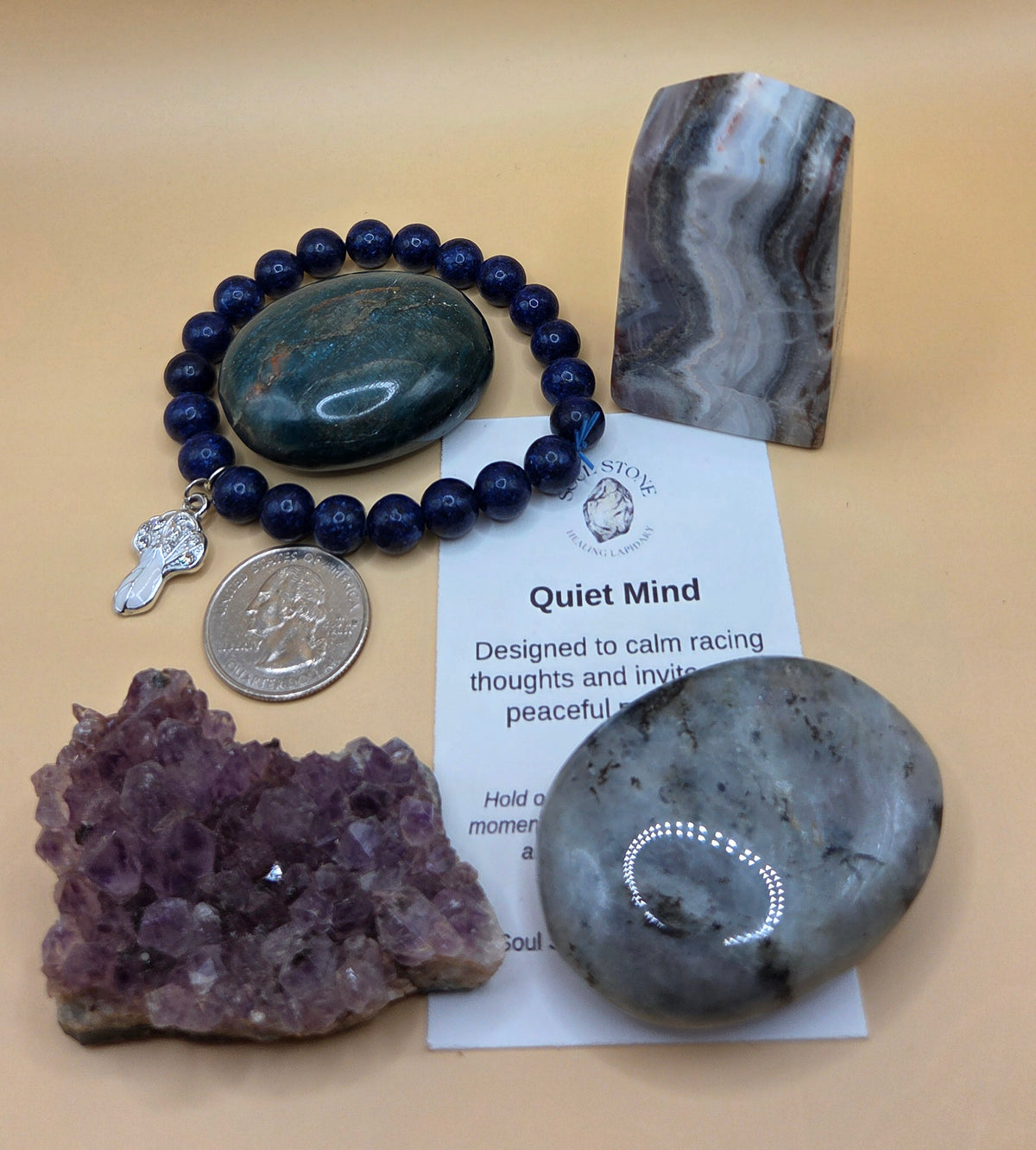 Quiet Mind Crystal Box — For Calm, Peace & Racing Thoughts