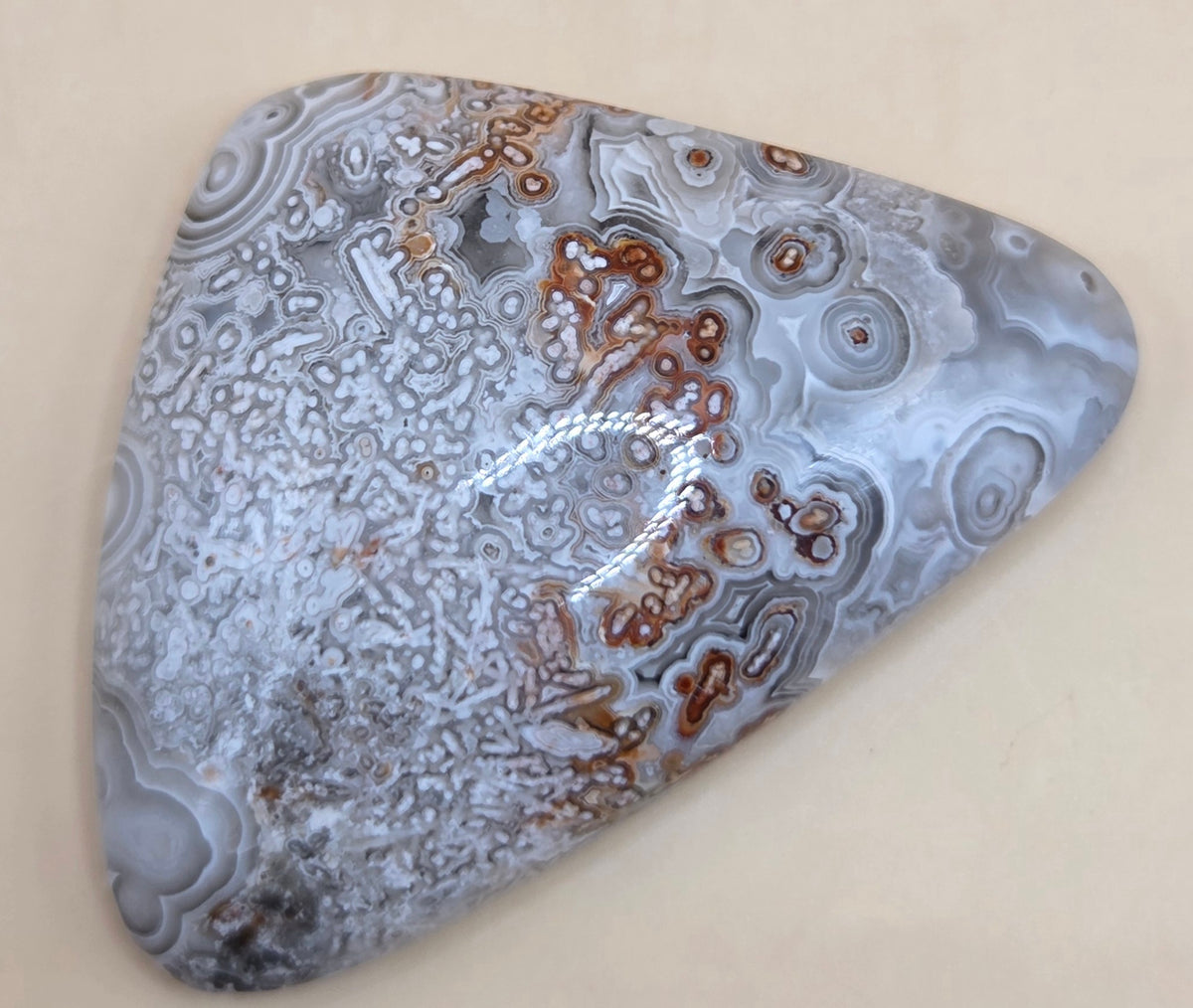 Mexican Crazy Lace Agate Cabochon - Triangular 47.5 ct