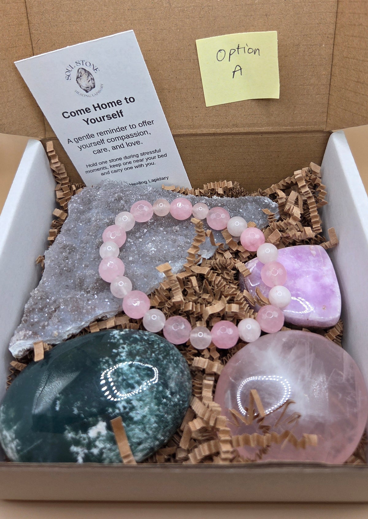 Come Home to Yourself Crystal Box — For Compassion, Care & Love