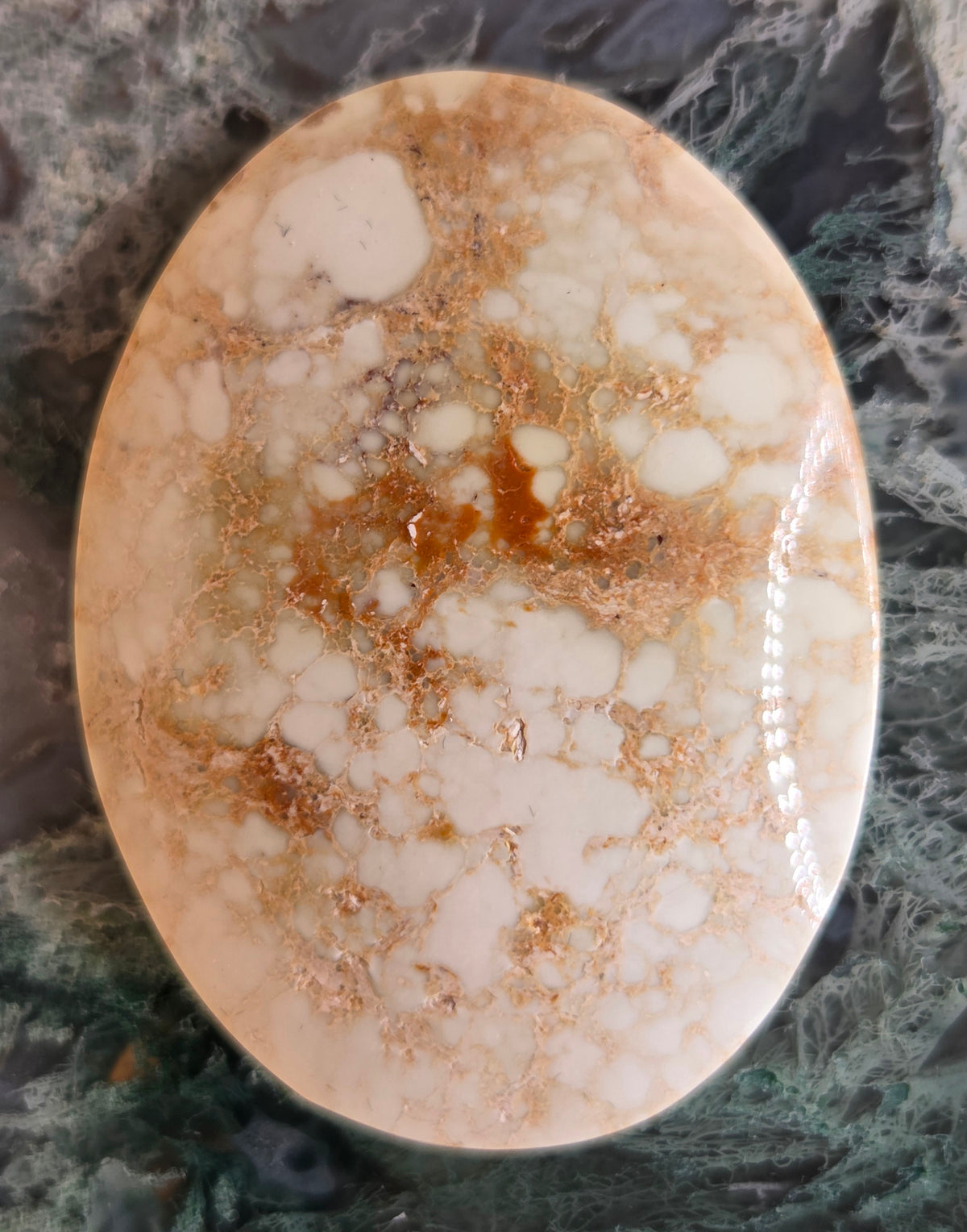 100 ct Natural Variscite Cabochon – Pale Yellow with Brown Matrix