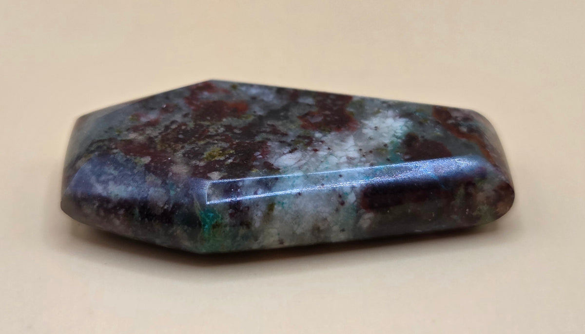 Parrot Wing Chrysocolla Coffin Shape Cabochon - 21 ct