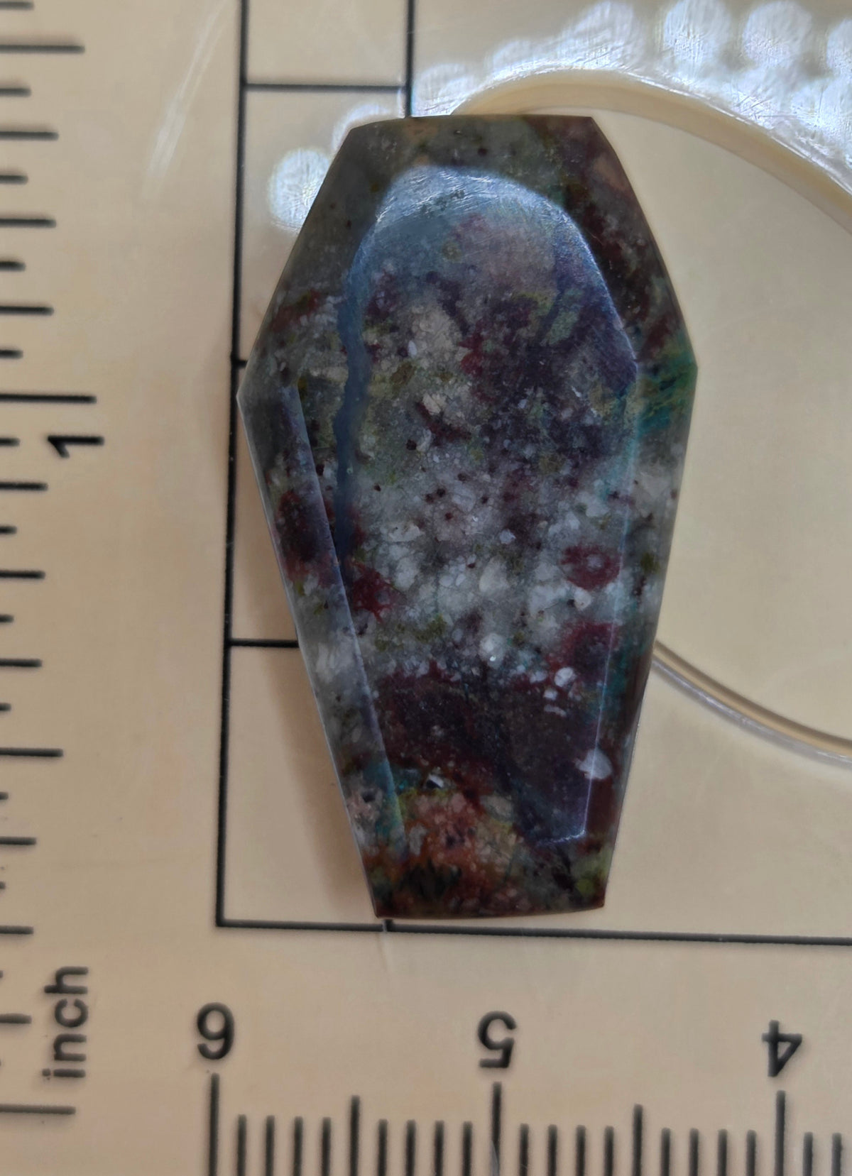 Parrot Wing Chrysocolla Coffin Shape Cabochon - 21 ct