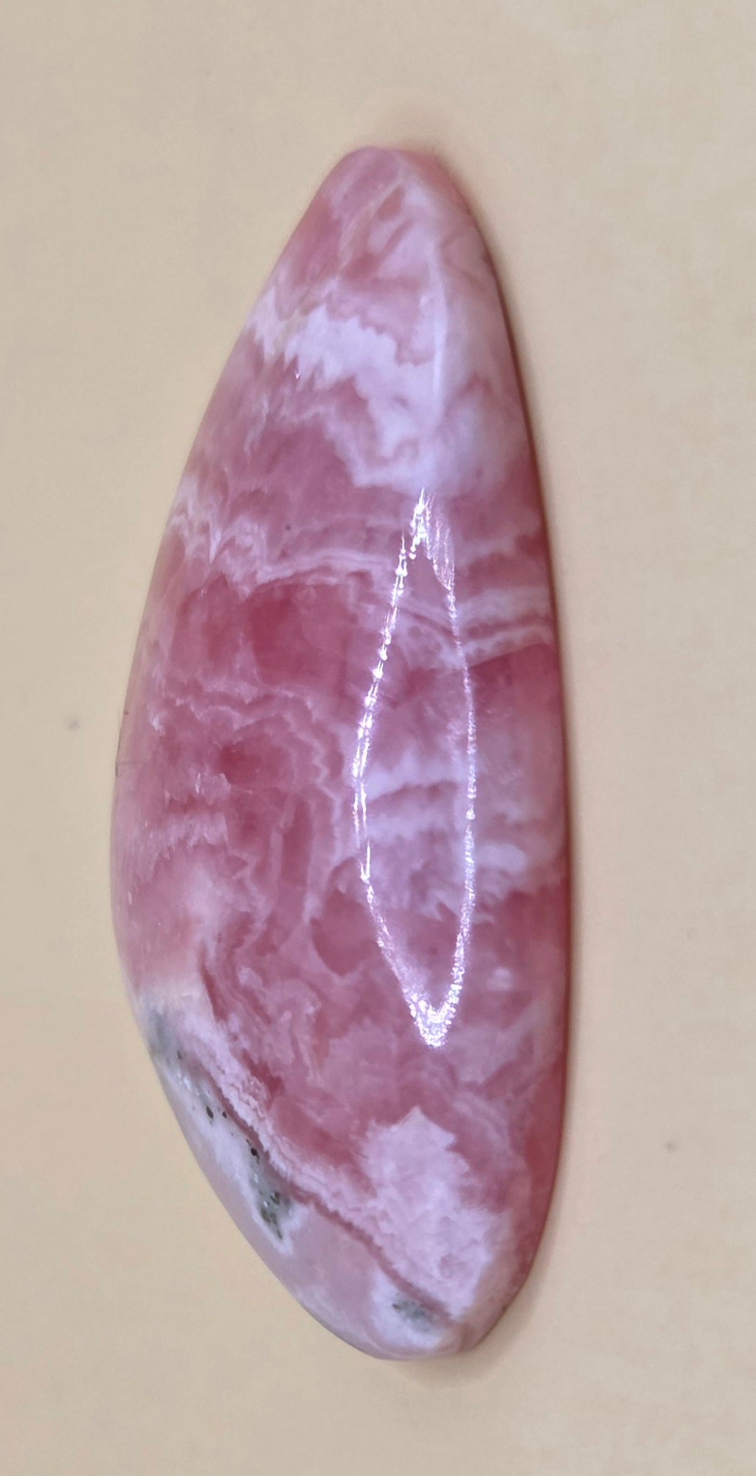 Rhodochrosite Cabochon - Ortiz Mine Argentina - Triangle 24.3 ct