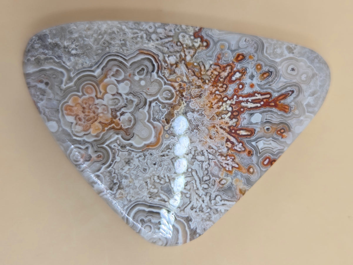 Mexican Crazy Lace Agate Cabochon - Triangular 47.5 ct