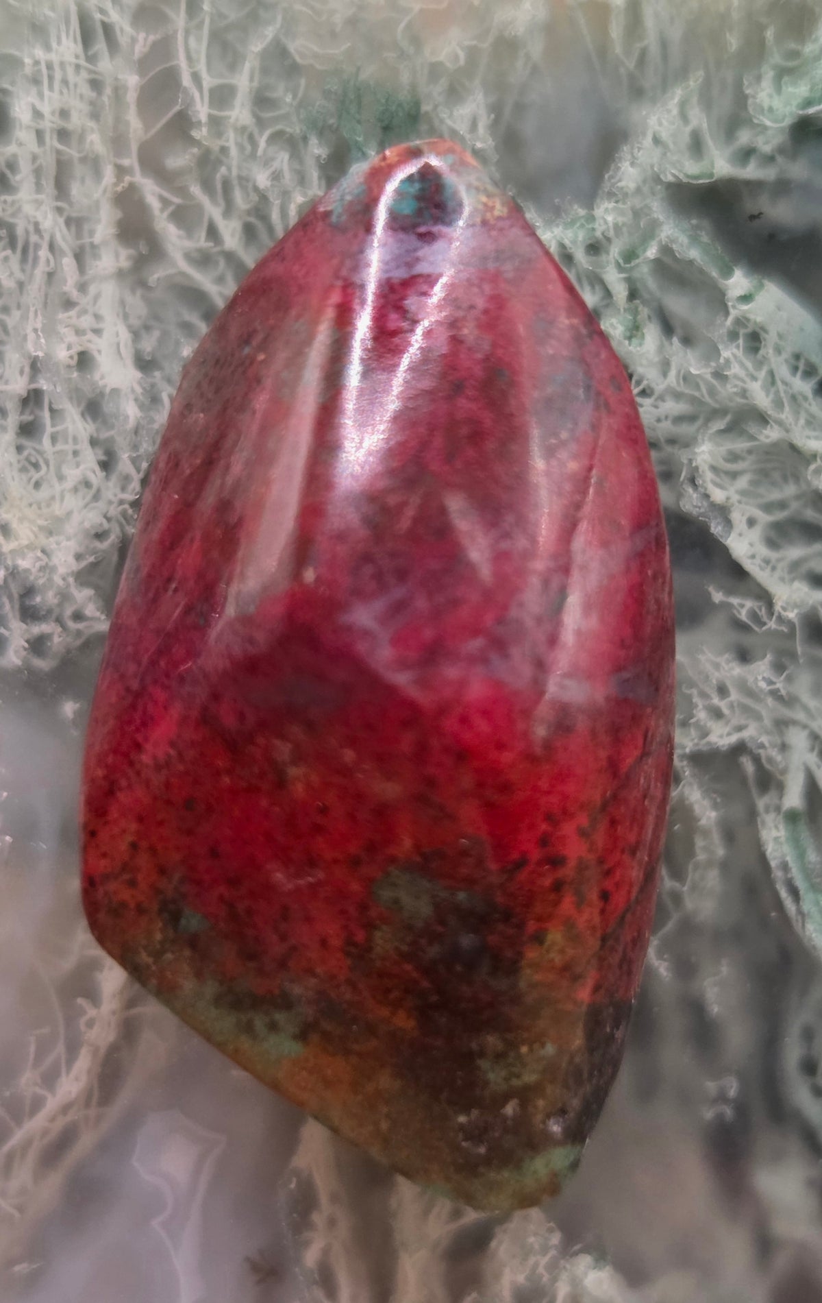Sonoran Sunrise (Sonoran Sunset) Chrysocolla & Cuprite Cabochon Pair - 53.7 ct total