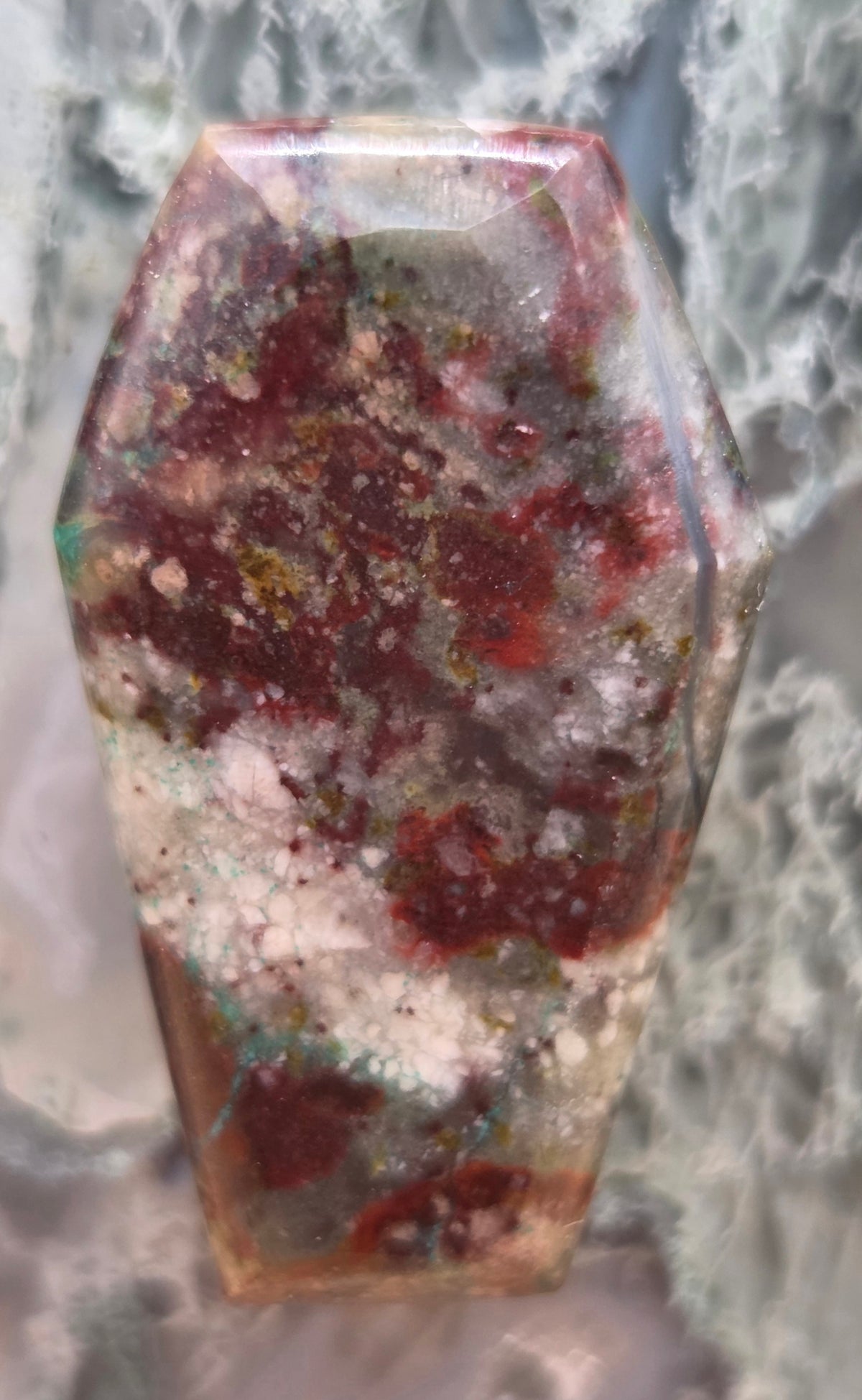 Parrot Wing Chrysocolla Coffin Shape Cabochon - 21 ct