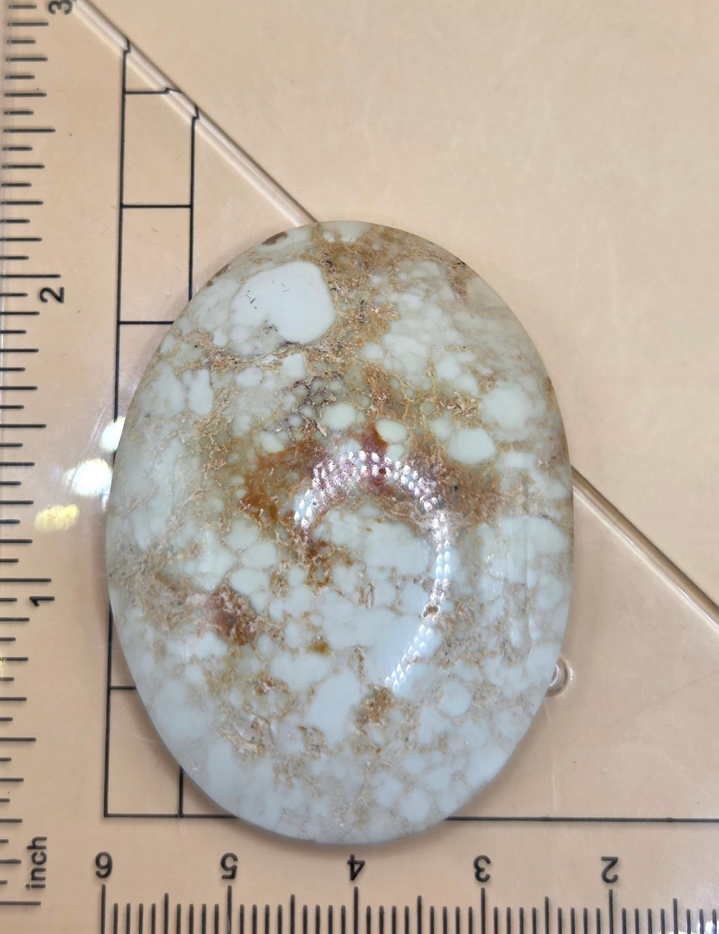 100 ct Natural Variscite Cabochon – Pale Yellow with Brown Matrix