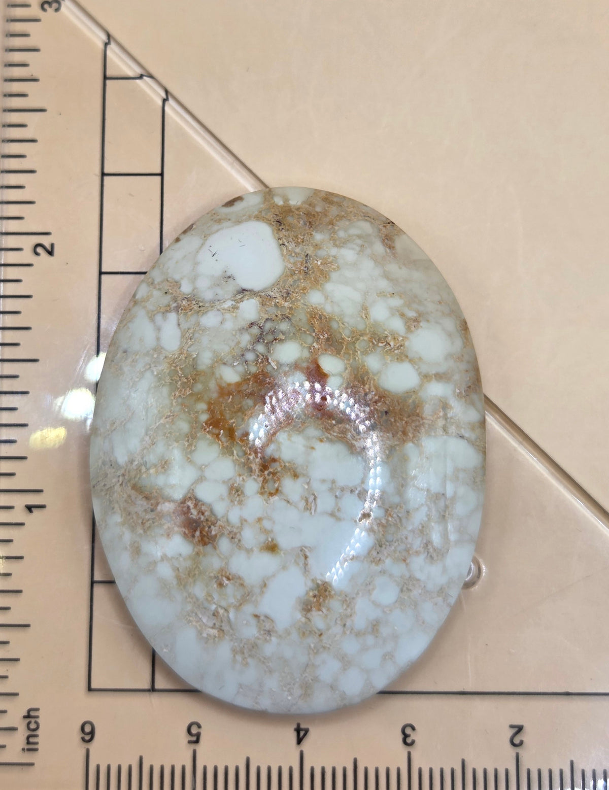 100 ct Natural Variscite Cabochon – Pale Yellow with Brown Matrix