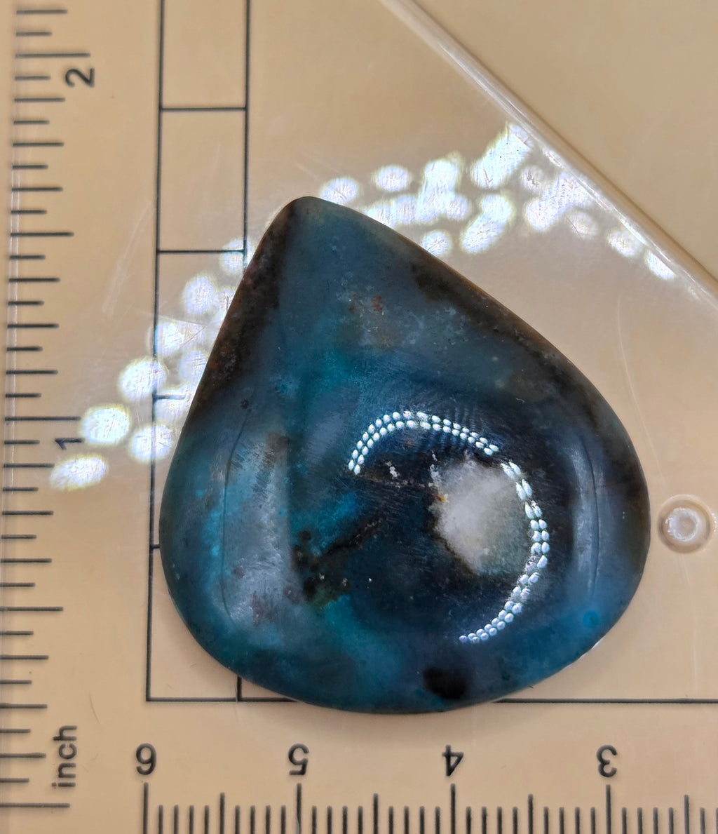 Needles Blue Gem Silica with Quartz Accent - 51.8 ct